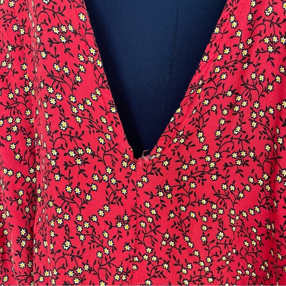 Free People Floral Clara Tie Front Faux Wrap Tunic - Picture 8 of 11